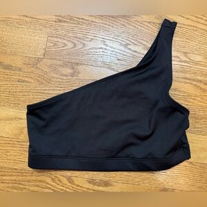 PINK Black one shoulder bikini top
